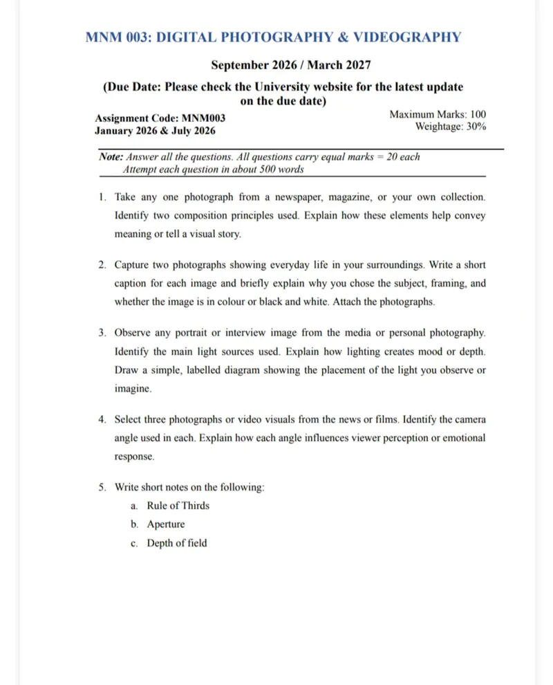 IGNOU MNM-003 SOLVED ASSIGNMENT 2026-27 IN ENGLISH (MNM-003) — MNM-003 IGNOU PDF download