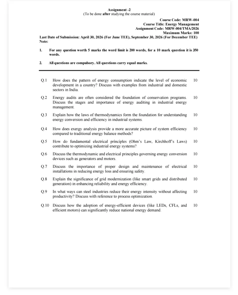 IGNOU MRW-004 SOLVED ASSIGNMENT 2026-27 IN ENGLISH (MRW-004) — MRW-004 IGNOU PDF download