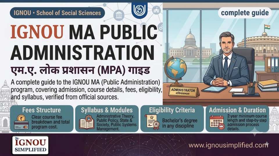 IGNOU MA PUBLIC ADMINISTRATION:Fees, Syllabus, Eligibility 
