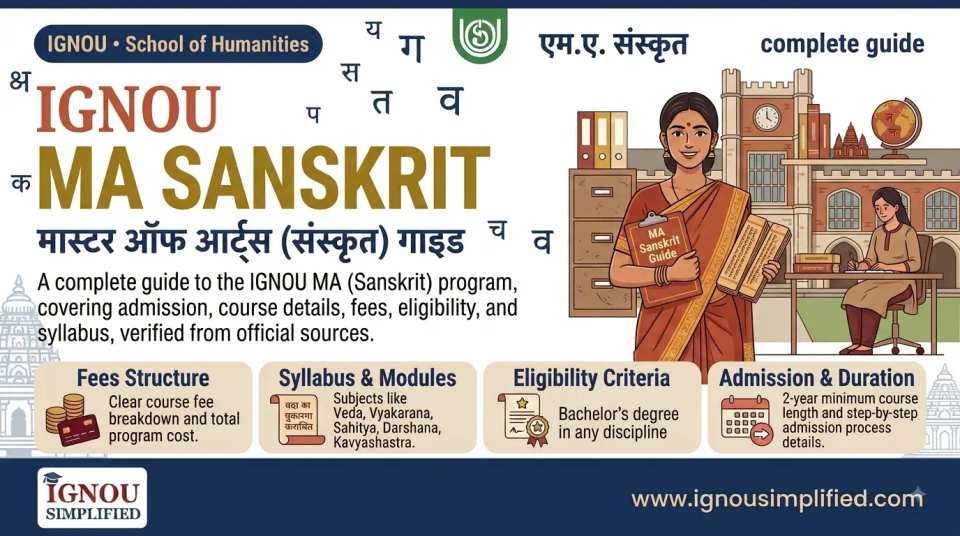 IGNOU MSK (MA Sanskrit) 2026: Fees, Eligibility, Syllabus 
