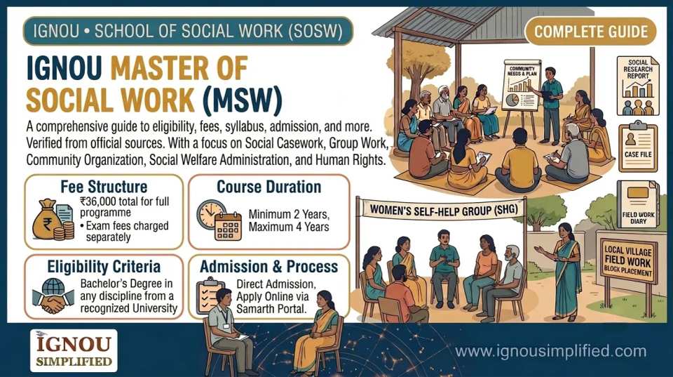 IGNOU MSW 2026: Fee, Eligibility, Syllabus & Admission Guide