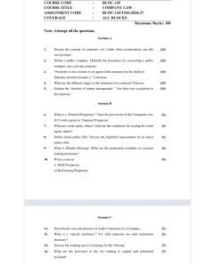 IGNOU BCOC-135 SOLVED ASSIGNMENT 2026-27 IN ENGLISH (Company Law) thumbnail 1 — IGNOU PDF download