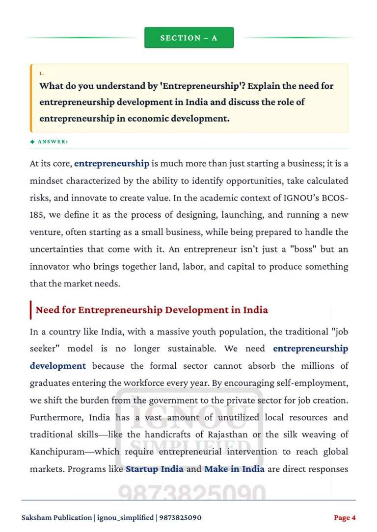 IGNOU BCOS-185 SOLVED ASSIGNMENT 2026-27 IN ENGLISH (ENTREPRENEURSHIP) — BCOS-185 IGNOU PDF download (2)
