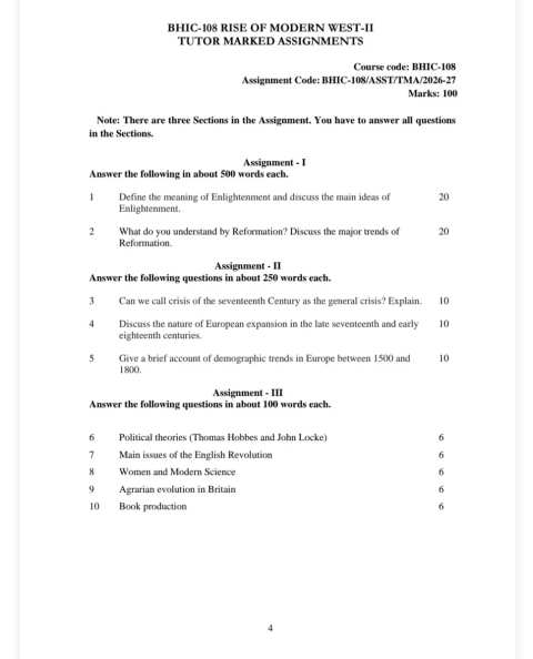 BHIC-108 SOLVED ASSIGNMENT 2026-27 ENGLISH MEDIUM — BHIC-108 IGNOU PDF download