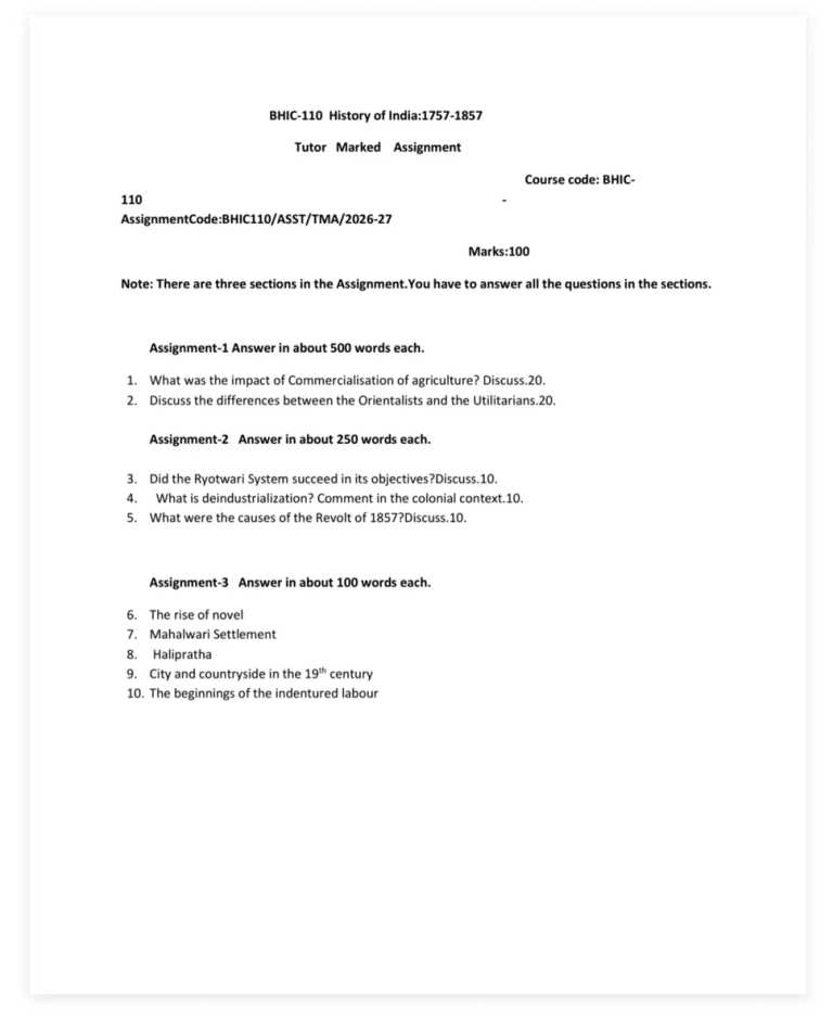 BHIC-110 SOLVED ASSIGNMENT 2026-27 ENGLISH MEDIUM — BHIC-110 IGNOU PDF download (1)