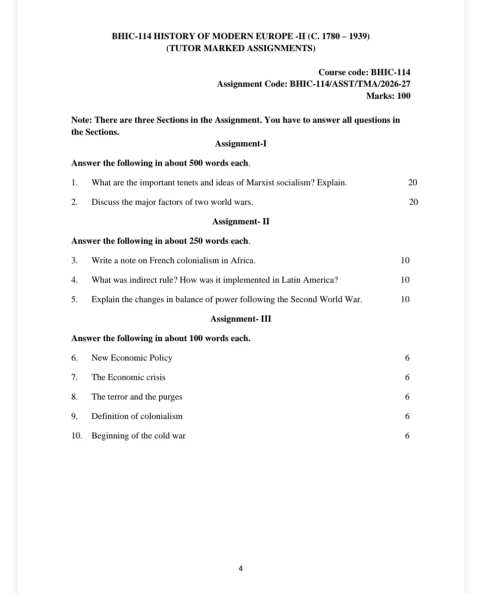 BHIC-114 SOLVED ASSIGNMENT 2026-27 ENGLISH MEDIUM — BHIC-114 IGNOU PDF download
