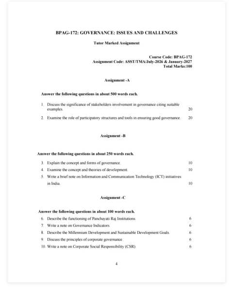BPAG-172 SOLVED ASSIGNMENT 2026-27 ENGLISH MEDIUM — BPAG-172 IGNOU PDF download