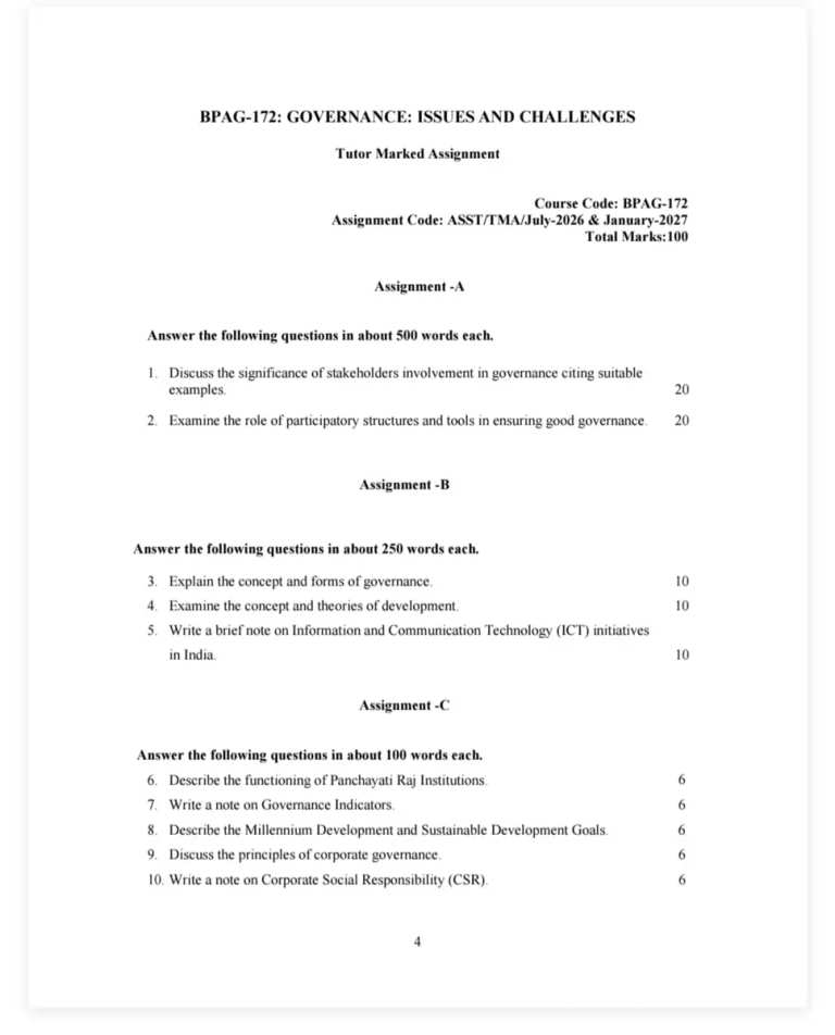 BPAG-172 SOLVED ASSIGNMENT 2026-27 ENGLISH MEDIUM — BPAG-172 IGNOU PDF download (1)