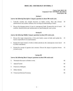 IGNOU BSOC-102 SOLVED ASSIGNMENT 2026-27 IN ENGLISH (Sociology of India- I) thumbnail 1 — IGNOU PDF download