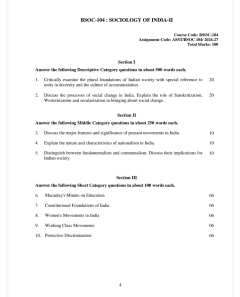IGNOU BSOC-104 SOLVED ASSIGNMENT 2026-27 IN ENGLISH (Sociology of India- II) thumbnail 1 — IGNOU PDF download