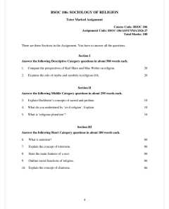 IGNOU BSOC-106 SOLVED ASSIGNMENT 2026-27 IN ENGLISH (Sociology of Religion) thumbnail 1 — IGNOU PDF download