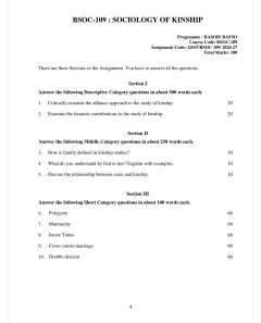 IGNOU BSOC-109 SOLVED ASSIGNMENT 2026-27 IN ENGLISH (Sociology of Kinship) thumbnail 1 — IGNOU PDF download