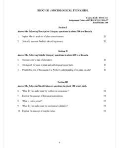 IGNOU BSOC-111 SOLVED ASSIGNMENT 2026-27 IN ENGLISH (Sociological Thinkers I) thumbnail 1 — IGNOU PDF download