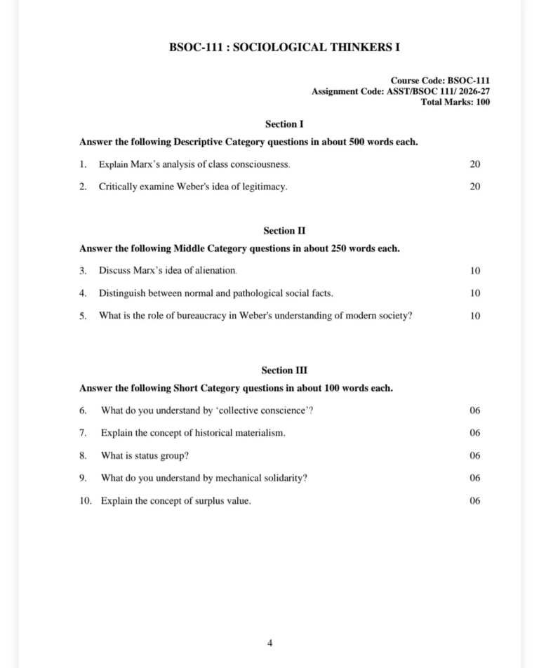 IGNOU BSOC-111 SOLVED ASSIGNMENT 2026-27 IN ENGLISH (Sociological Thinkers I) — BSOC-111 IGNOU PDF download (1)