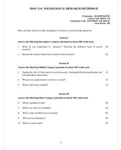 IGNOU BSOC-114 SOLVED ASSIGNMENT 2026-27 IN ENGLISH (Sociological Research Methods-II) thumbnail 1 — IGNOU PDF download
