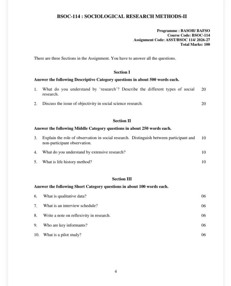 IGNOU BSOC-114 SOLVED ASSIGNMENT 2026-27 IN ENGLISH (Sociological Research Methods-II) — BSOC-114 IGNOU PDF download (1)