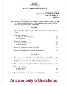 IGNOU BSSS-183 SOLVED ASSIGNMENT 2026-27 IN ENGLISH (BSSS-183) thumbnail 1 — IGNOU PDF download