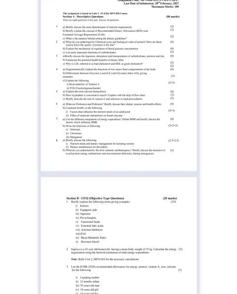 IGNOU MFN-004 SOLVED ASSIGNMENT 2026-27 IN ENGLISH (MFN-004) — MFN-004 IGNOU PDF download