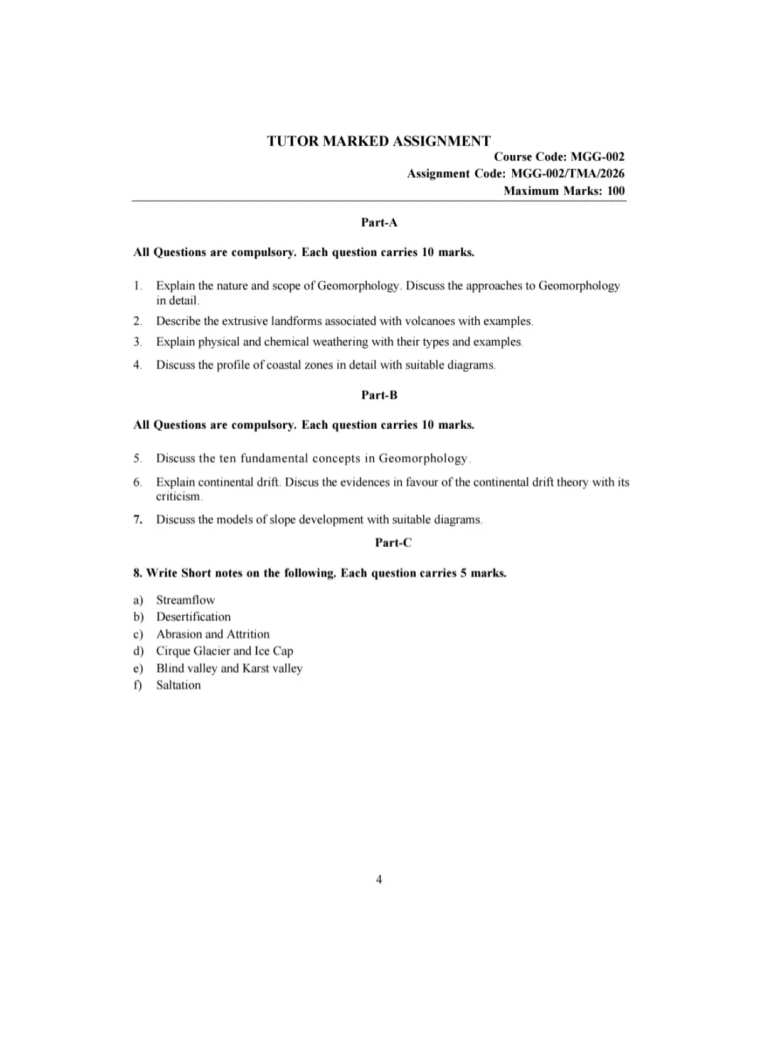 IGNOU MGG-002 SOLVED ASSIGNMENT 2026-27 IN ENGLISH (Geomorphology) — MGG-002 IGNOU PDF download (1)