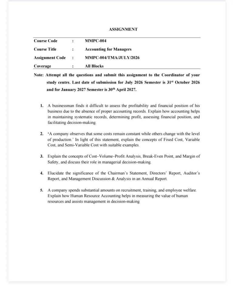 IGNOU MMPC-004 SOLVED ASSIGNMENT 2026-27 IN ENGLISH (Accounting for Managers) — MMPC-004 IGNOU PDF download (1)