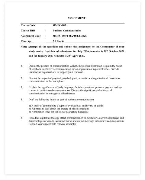 MMPC-007 SOLVED ASSIGNMENT 2026-27 ENGLISH MEDIUM — MMPC-007 IGNOU PDF download