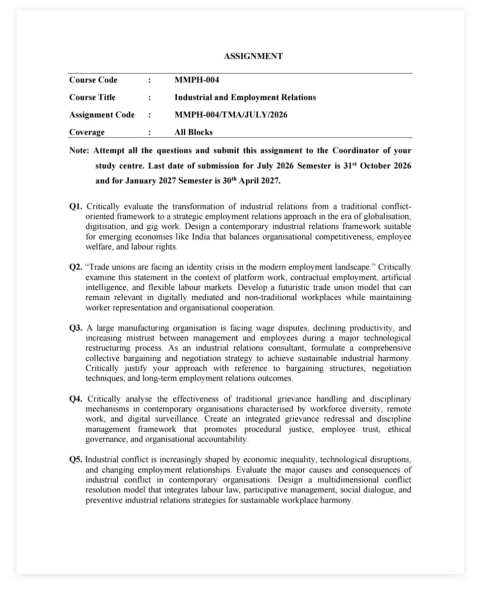 MMPH-004 SOLVED ASSIGNMENT 2026-27 ENGLISH MEDIUM — MMPH-004 IGNOU PDF download
