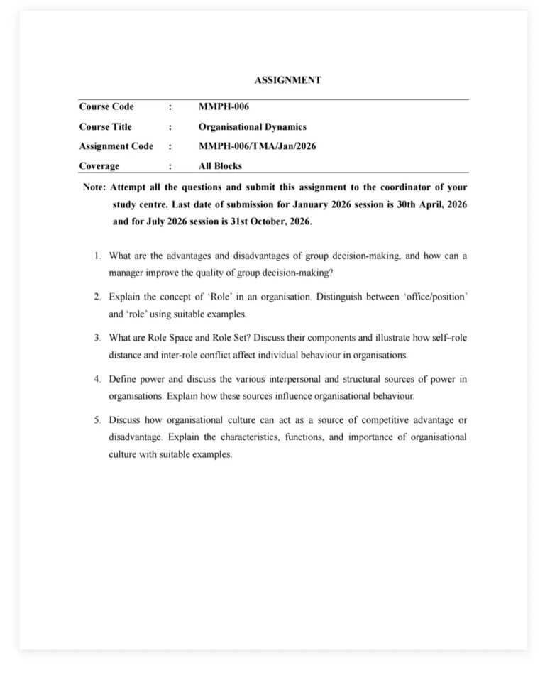 IGNOU MMPH-006 SOLVED ASSIGNMENT 2026-27 IN ENGLISH (MMPH-006) — MMPH-006 IGNOU PDF download (1)