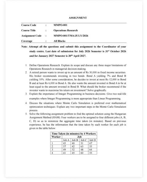 MMPO-001 SOLVED ASSIGNMENT 2026-27 ENGLISH MEDIUM — MMPO-001 IGNOU PDF download