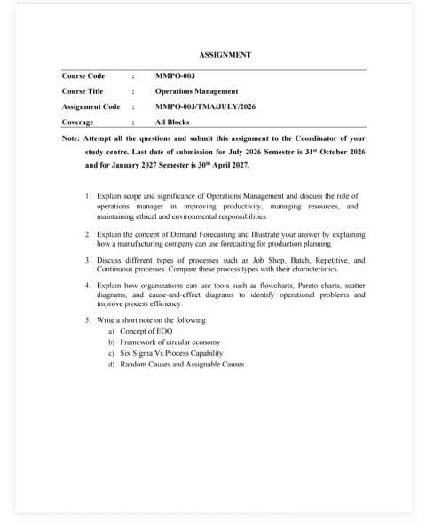 MMPO-003 SOLVED ASSIGNMENT 2026-27 ENGLISH MEDIUM — MMPO-003 IGNOU PDF download