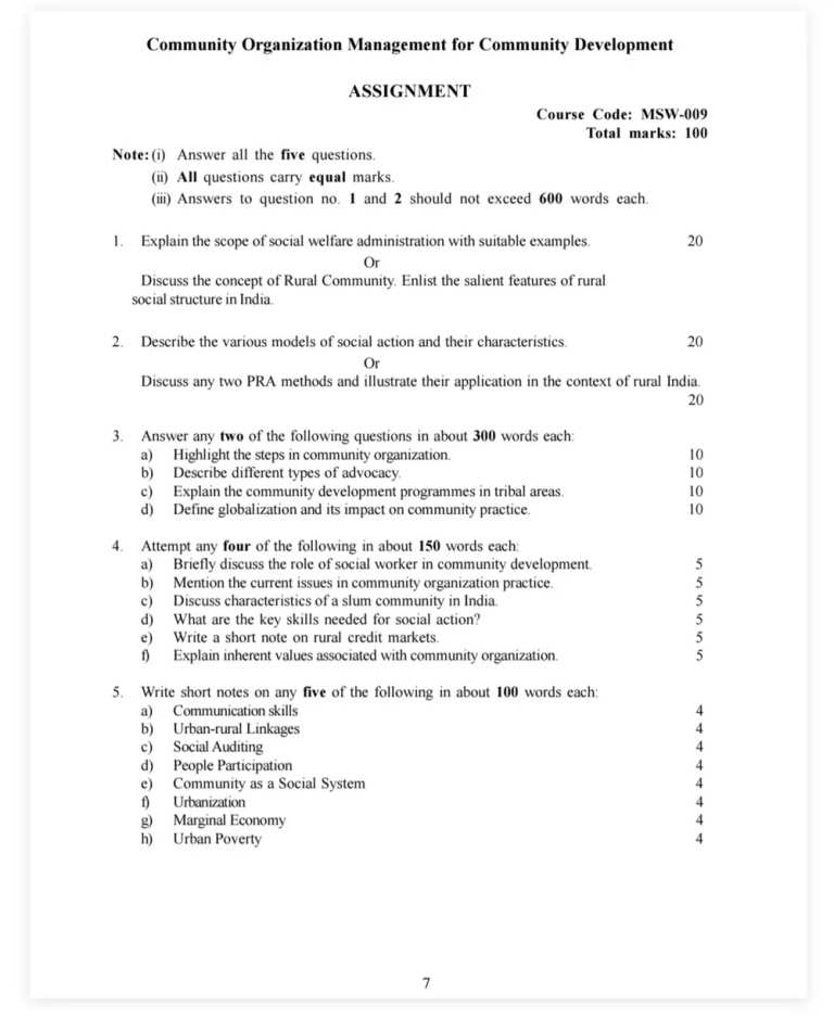 IGNOU MSW-009 SOLVED ASSIGNMENT 2026-27 IN ENGLISH (MSW-009) — MSW-009 IGNOU PDF download (1)