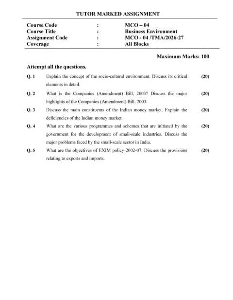 MCO-04 SOLVED ASSIGNMENT 2026-27 ENGLISH — MCO-04 IGNOU PDF download
